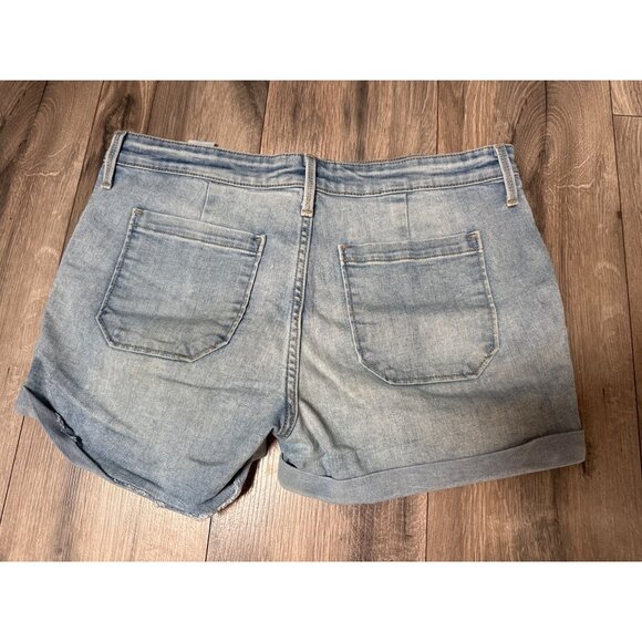 Gap Girlfriend Short Light Wash Denim Womens 10 Casual Summer Square Pocket Cuff - Picture 7 of 7